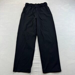 Lululemon Pants Women 4 Black Pleated Stretch High Rise Elastic Waist Drawstring